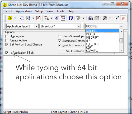 Shree-Lipi In Windows 64 Bit